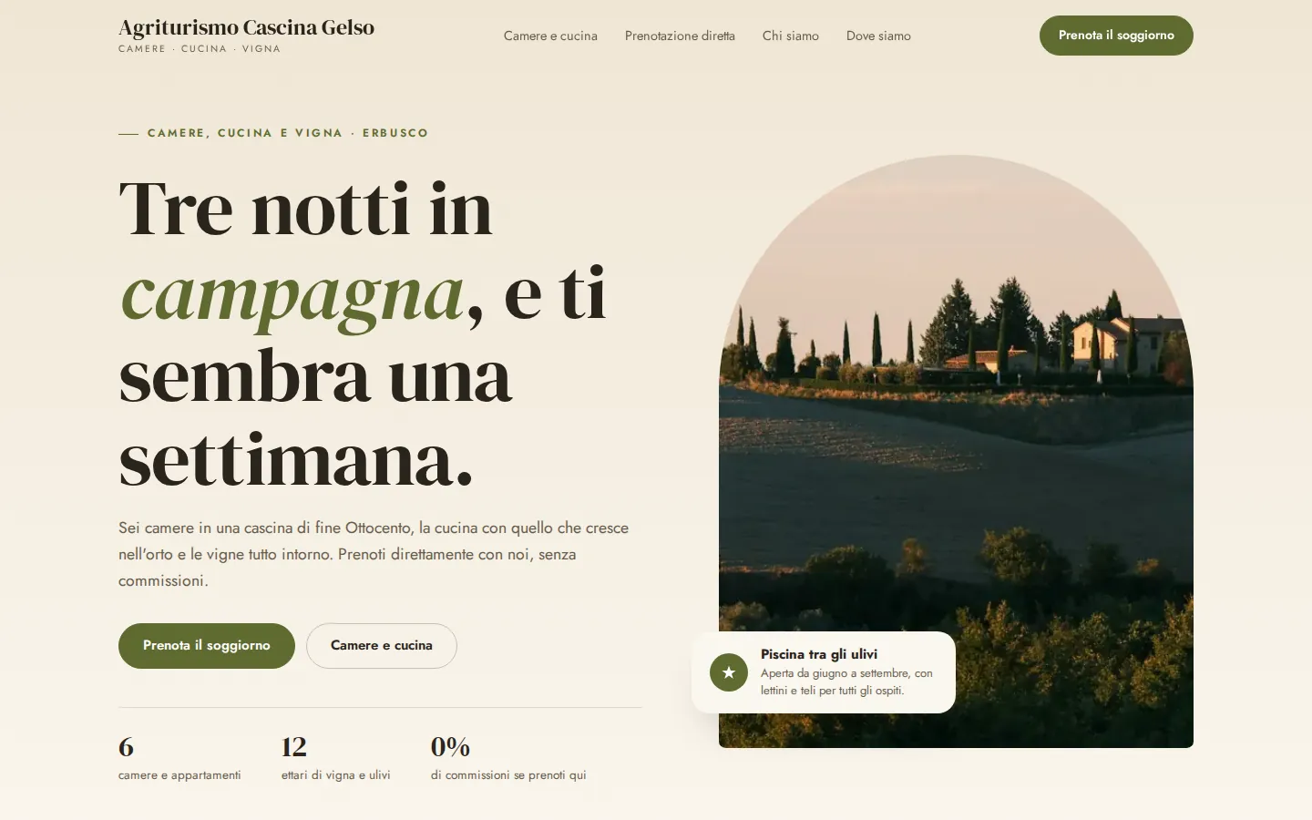 Anteprima della demo Agriturismo Cascina Gelso