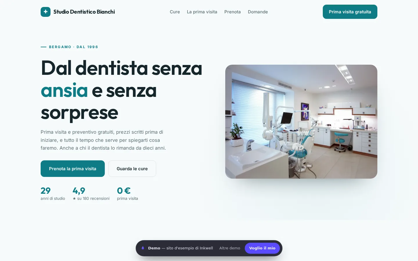 Demo per dentista: Studio Dentistico Bianchi