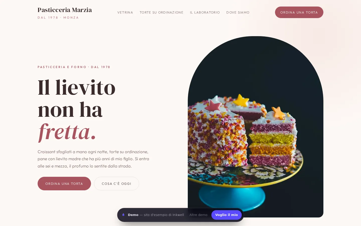 Demo per pasticceria: Pasticceria Marzia